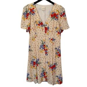 Sezane Size 36 / US 4 Lily Button Front Mini Dress Poppy Polka Dot Print